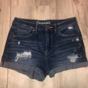 Aeropostale High Rose Denim Ripped Shorts